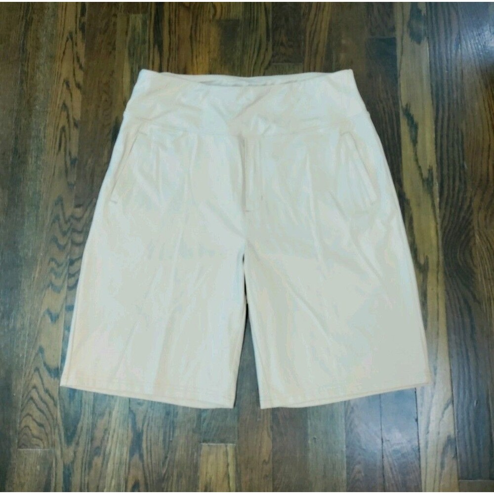 Santiny Cycling Shorts Womens XL x 10" Beige NWT Pockets Stretch Bike Outdoor